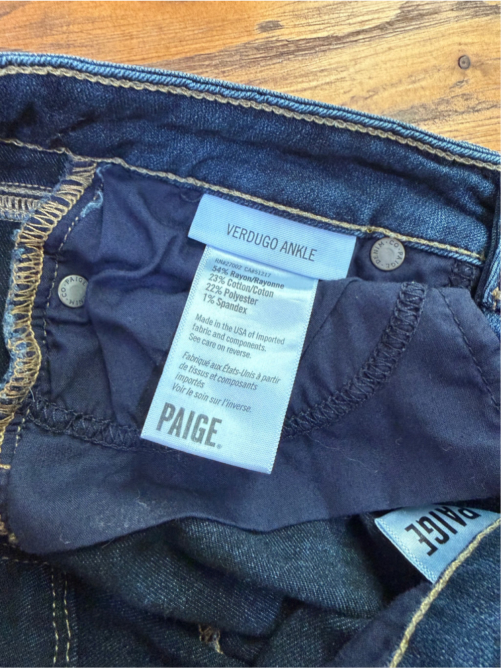 PAIGE Verdugo Ankle Skinny Jeans Size 26 Dark Wash Stretch Denim - Picture 5 of 11